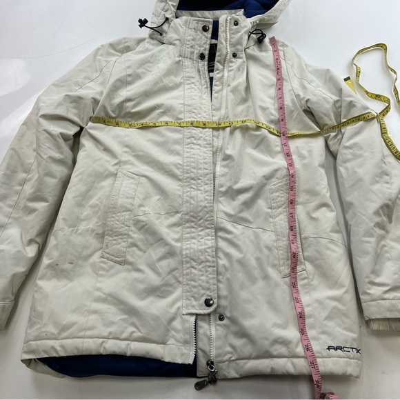 Arctic women’s white zip hooded winter jacket S L67-1 - Picture 5 of 7